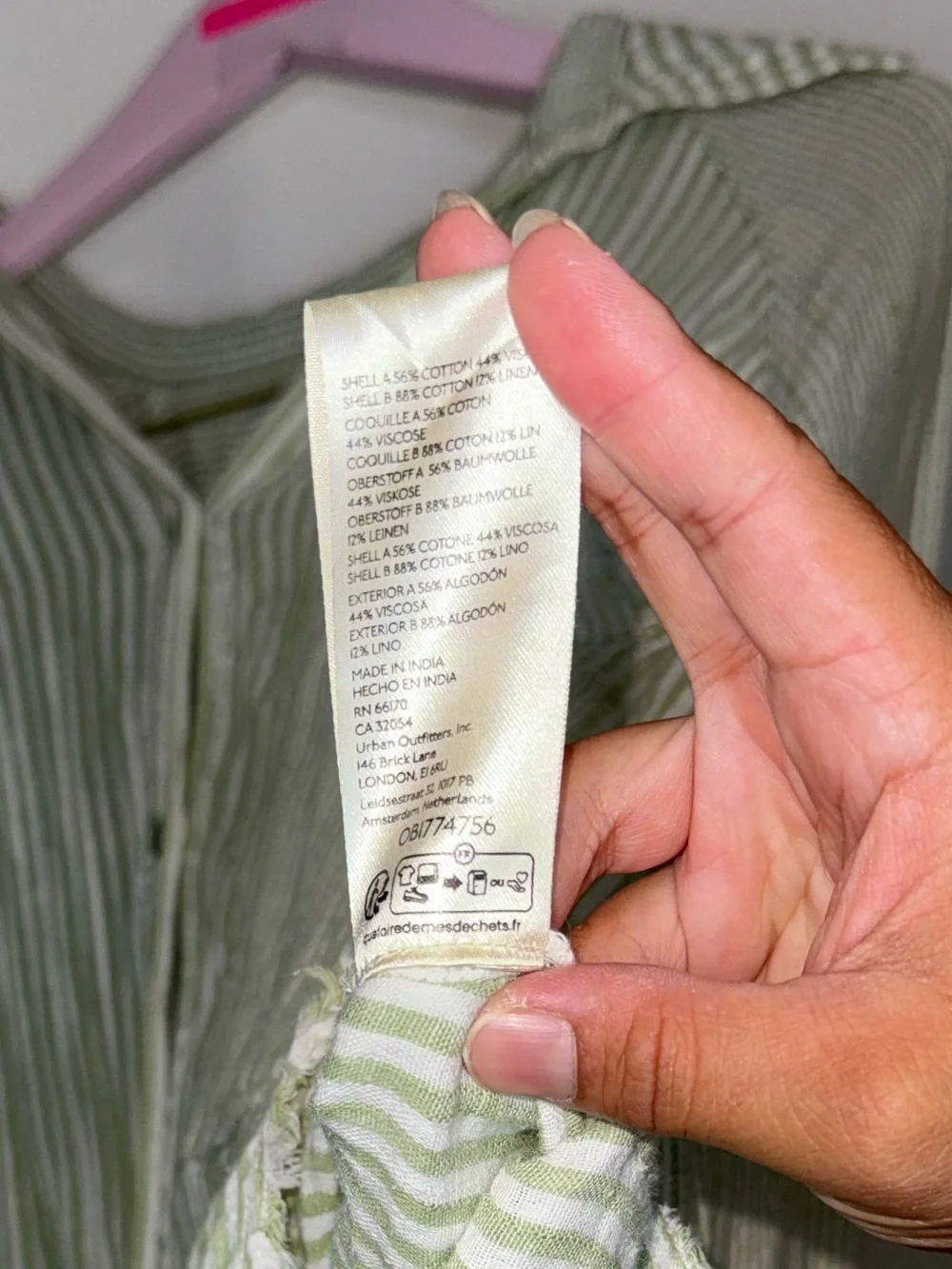 Free People Indigo Skies Stripe Oversize Button-Up Shirt in Sage Combo